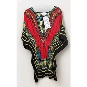 Jessica Taylor Women's Red & Green Print Tunic